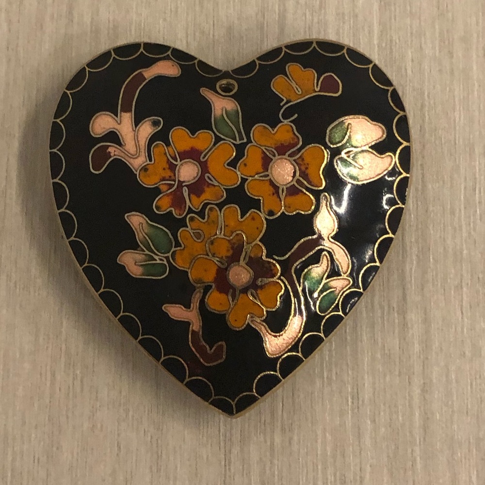 Heart Cloisonné Style Pendant